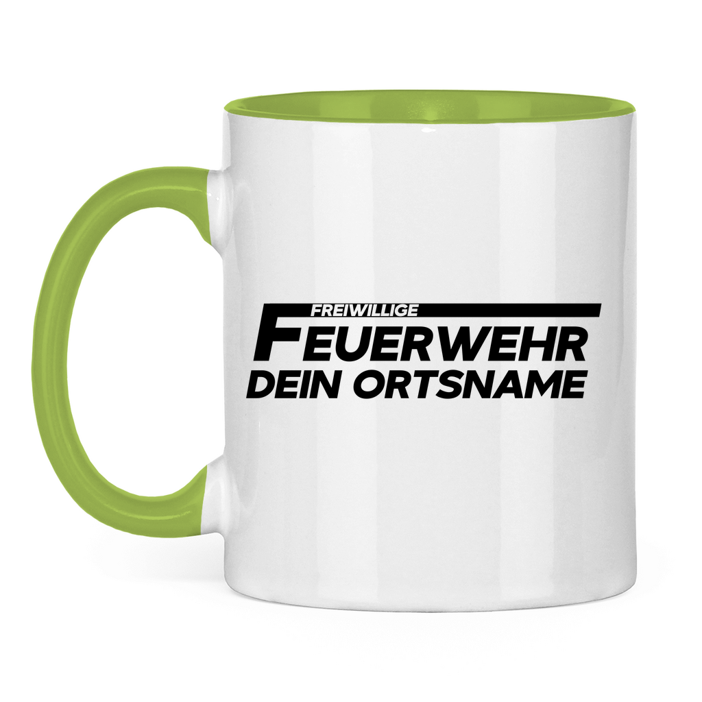 Tasse zweifarbig - Freiwillige Feuerwehr (Personalisierbar)