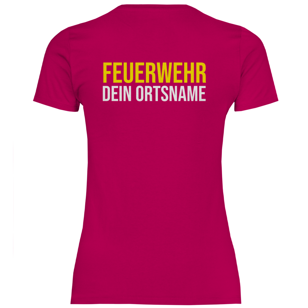 Damen T-Shirt - Feuerwehr Schriftzug (Personalisierbar)