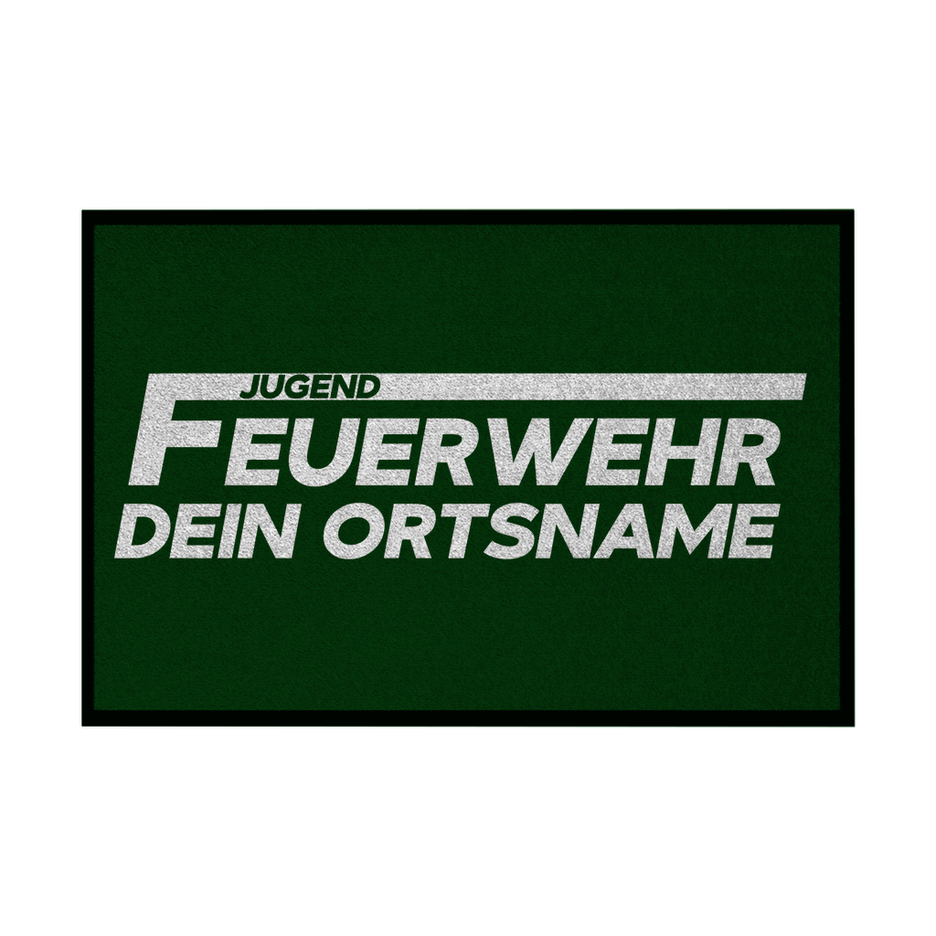 Fußmatte mit Gummirand - Jugendfeuerwehr Weiß (Personalisierbar)