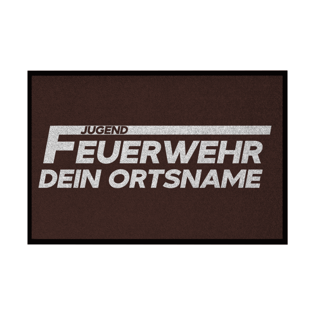 Fußmatte mit Gummirand - Jugendfeuerwehr Weiß (Personalisierbar)