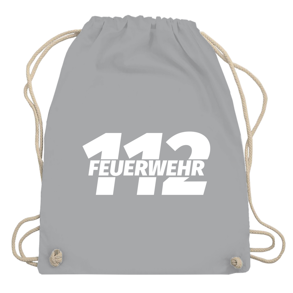 Turnbeutel - 112 Feuerwehr Weiß