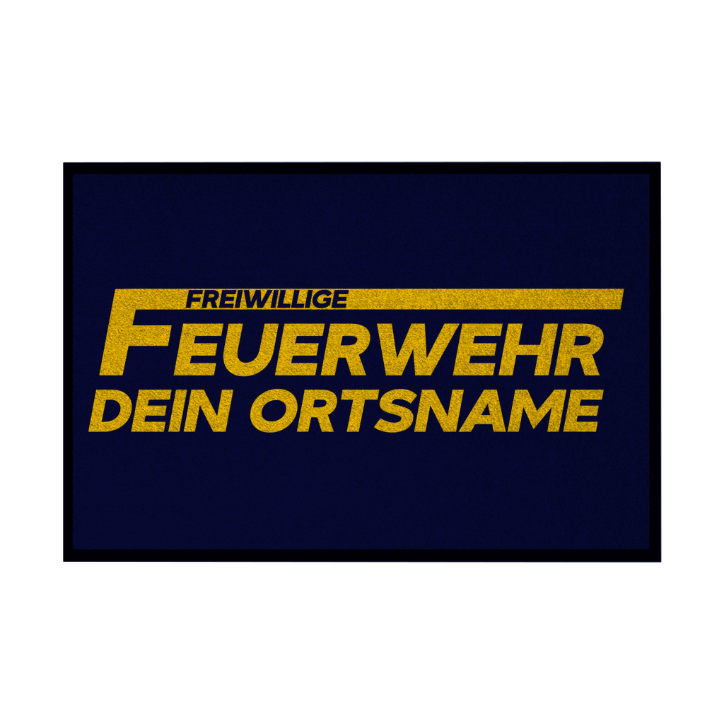 Fußmatte mit Gummirand - Freiwillige Feuerwehr Gelb (Personalisierbar)