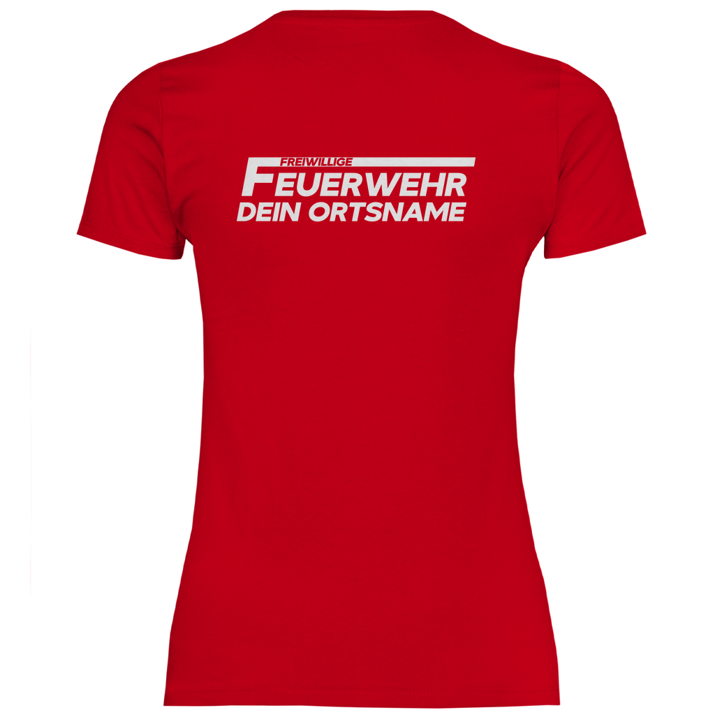 Damen T-Shirt - Freiwillige Feuerwehr Weiß (Personalisierbar)