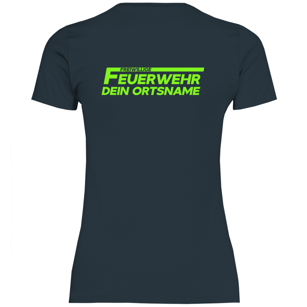 Damen T-Shirt - Freiwillige Feuerwehr Grün (Personalisierbar)