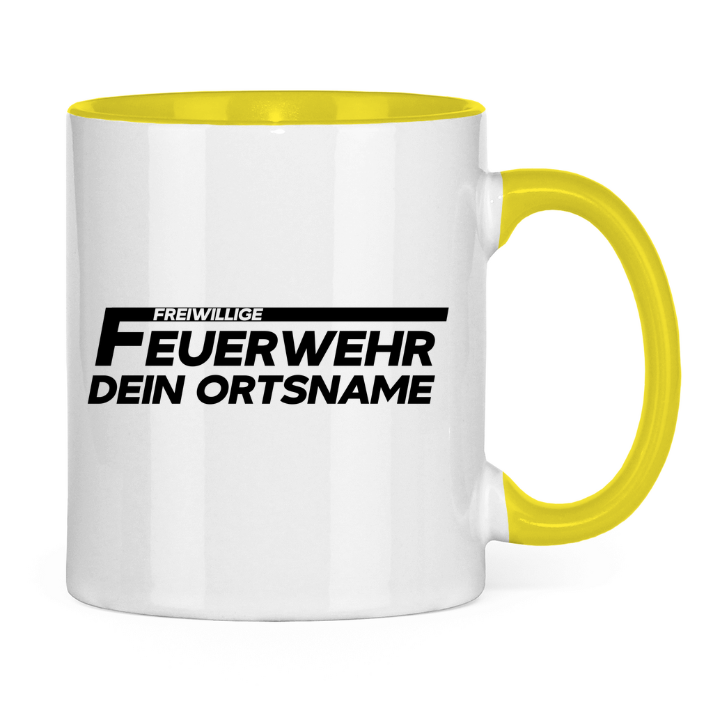 Tasse zweifarbig - Freiwillige Feuerwehr (Personalisierbar)
