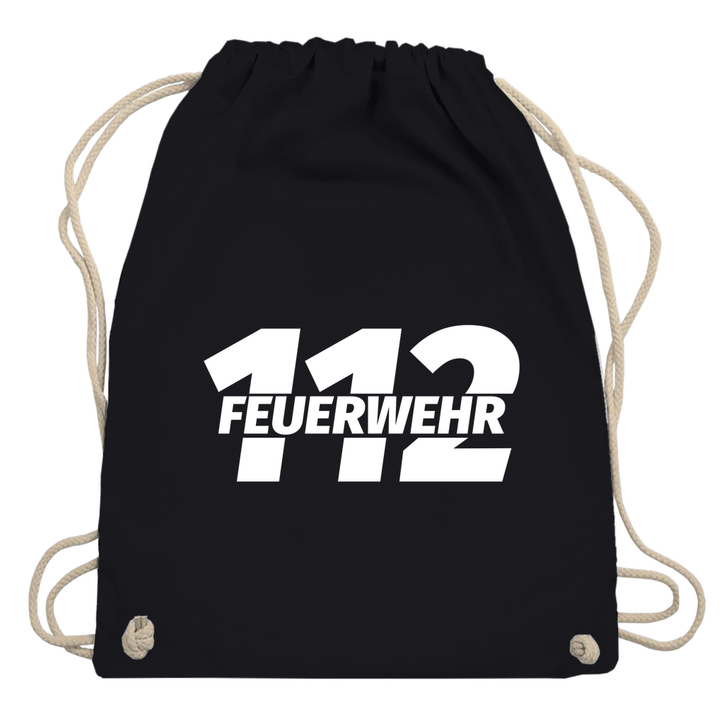 Turnbeutel - 112 Feuerwehr Weiß