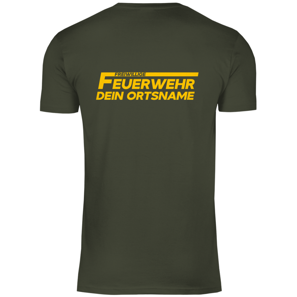 Herren T-Shirt - Freiwillige Feuerwehr Gelb (Personalisierbar)