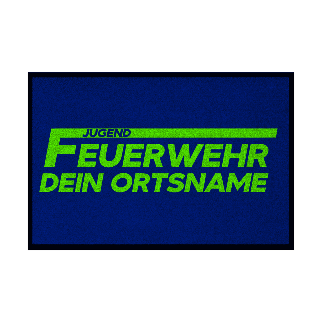 Fußmatte mit Gummirand - Jugendfeuerwehr Grün (Personalisierbar)