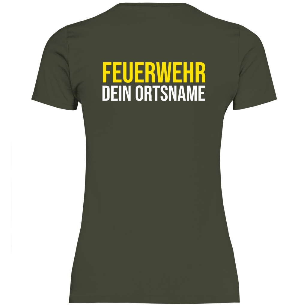 Damen T-Shirt - Feuerwehr Schriftzug (Personalisierbar)