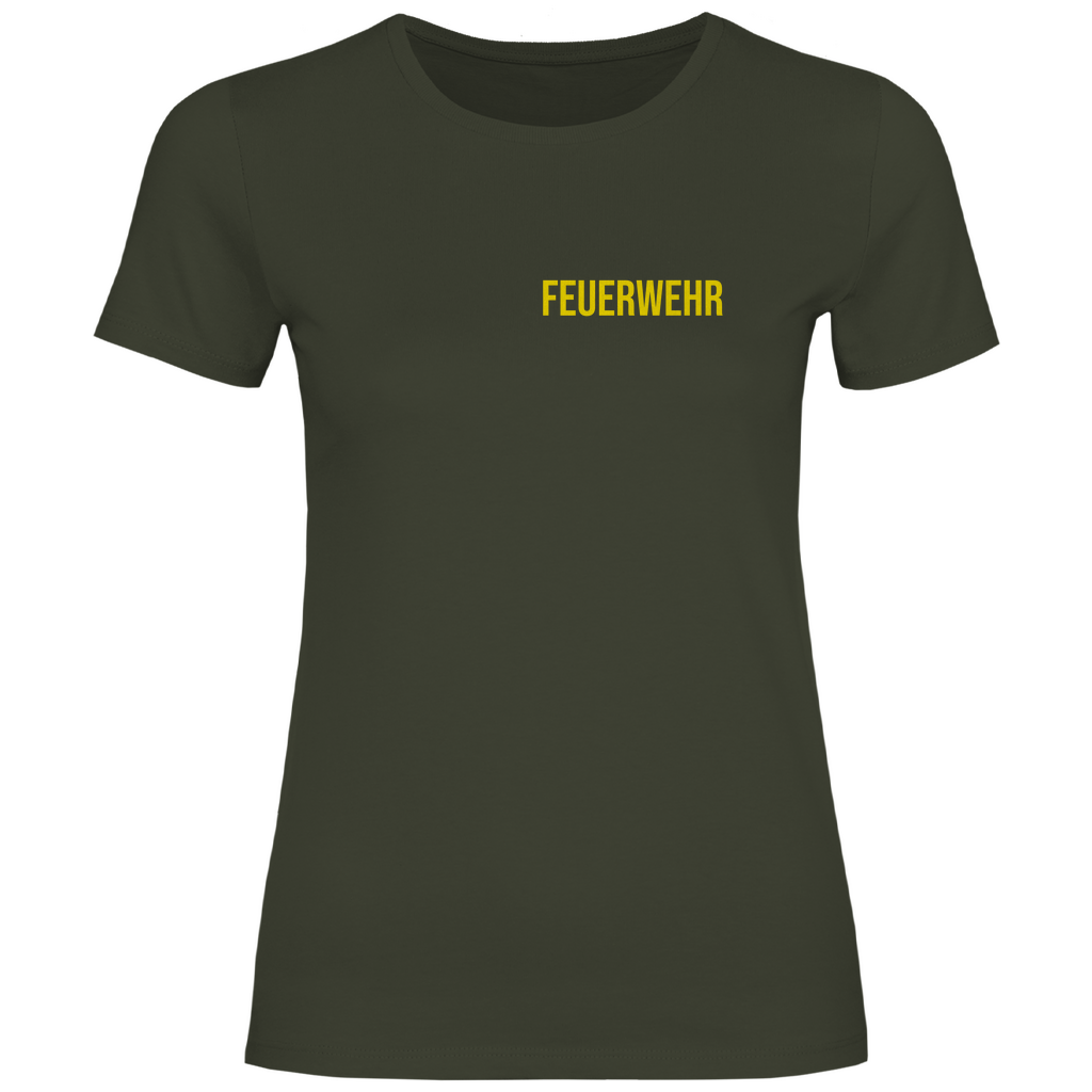 Damen T-Shirt - Feuerwehr Schriftzug (Personalisierbar)