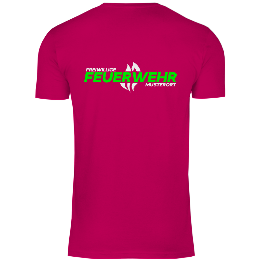 Herren T-Shirt - Flamme Freiwillige Feuerwehr Grün (Personalisierbar)