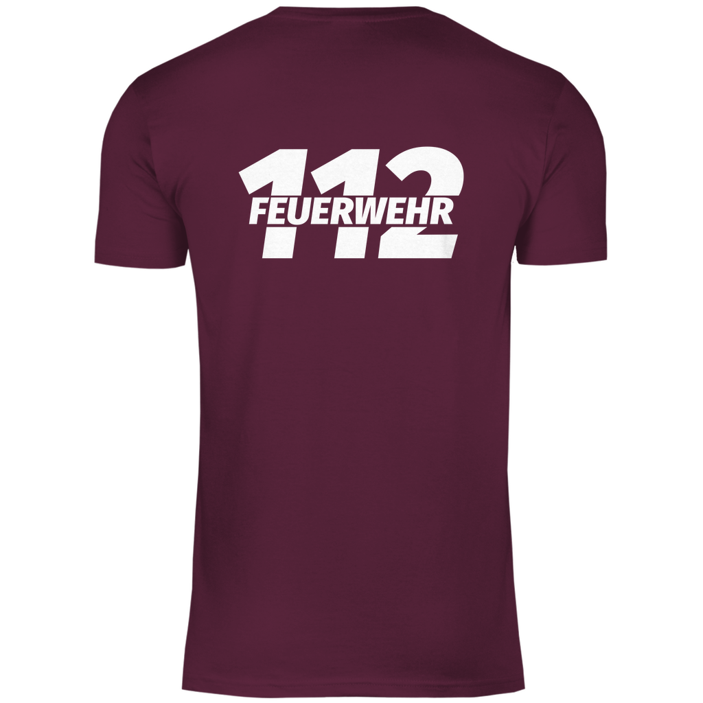 Herren T-Shirt - 112 Feuerwehr Weiß