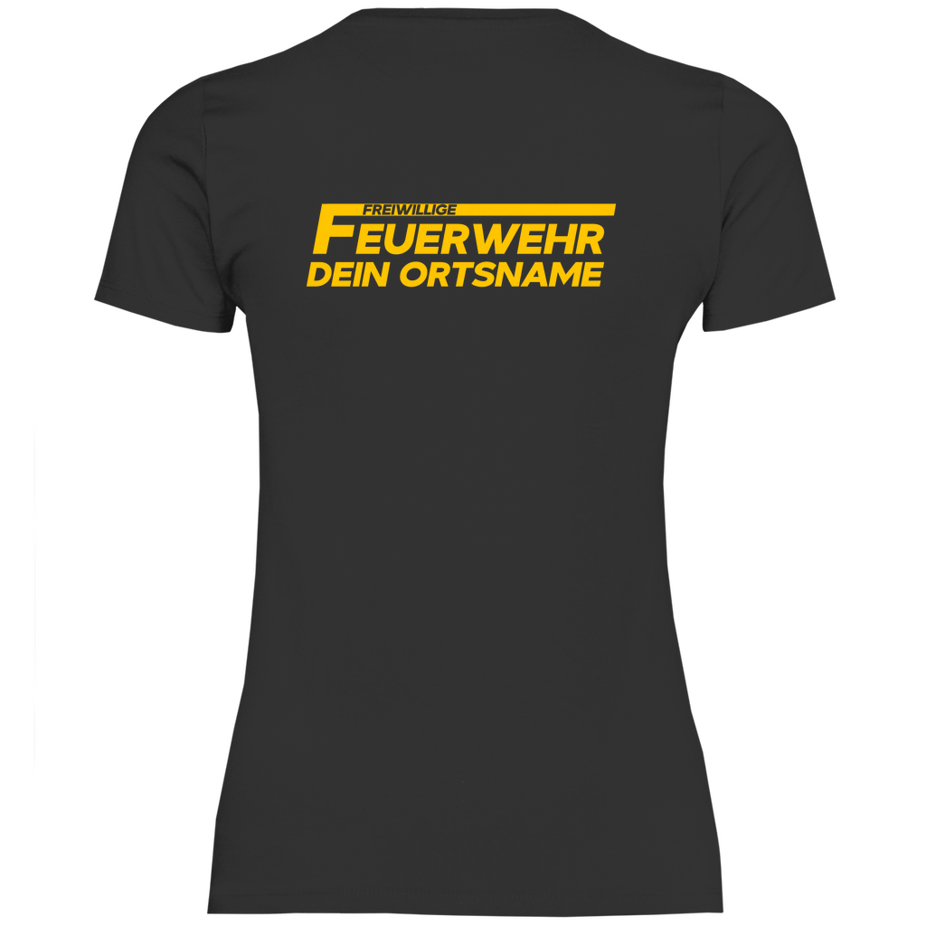 Damen T-Shirt - Freiwillige Feuerwehr Gelb (Personalisierbar)
