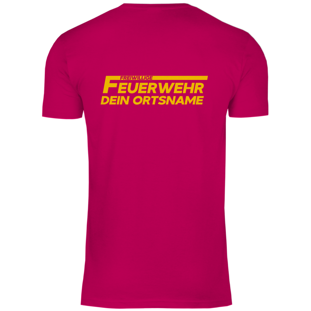 Herren T-Shirt - Freiwillige Feuerwehr Gelb (Personalisierbar)