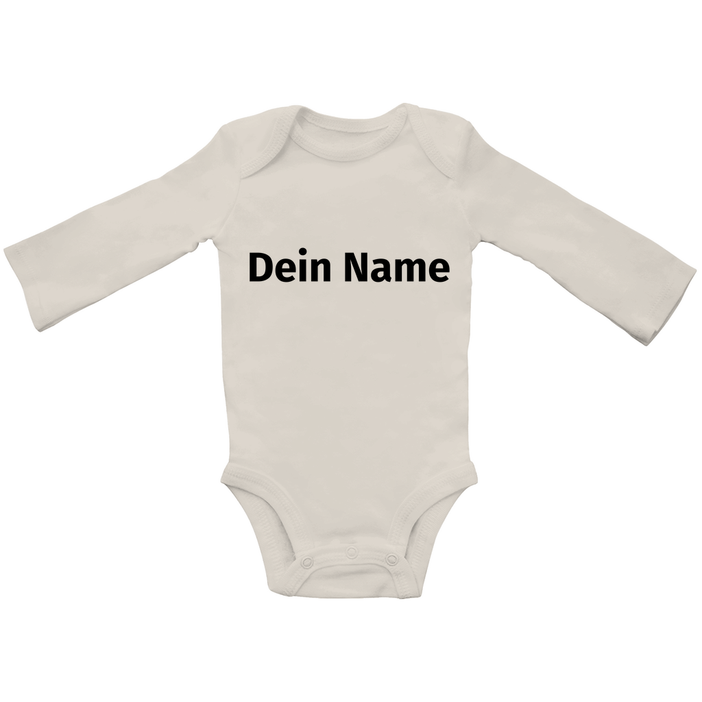 Baby Bio Bodysuite Langarm - Name (Personalisierbar)