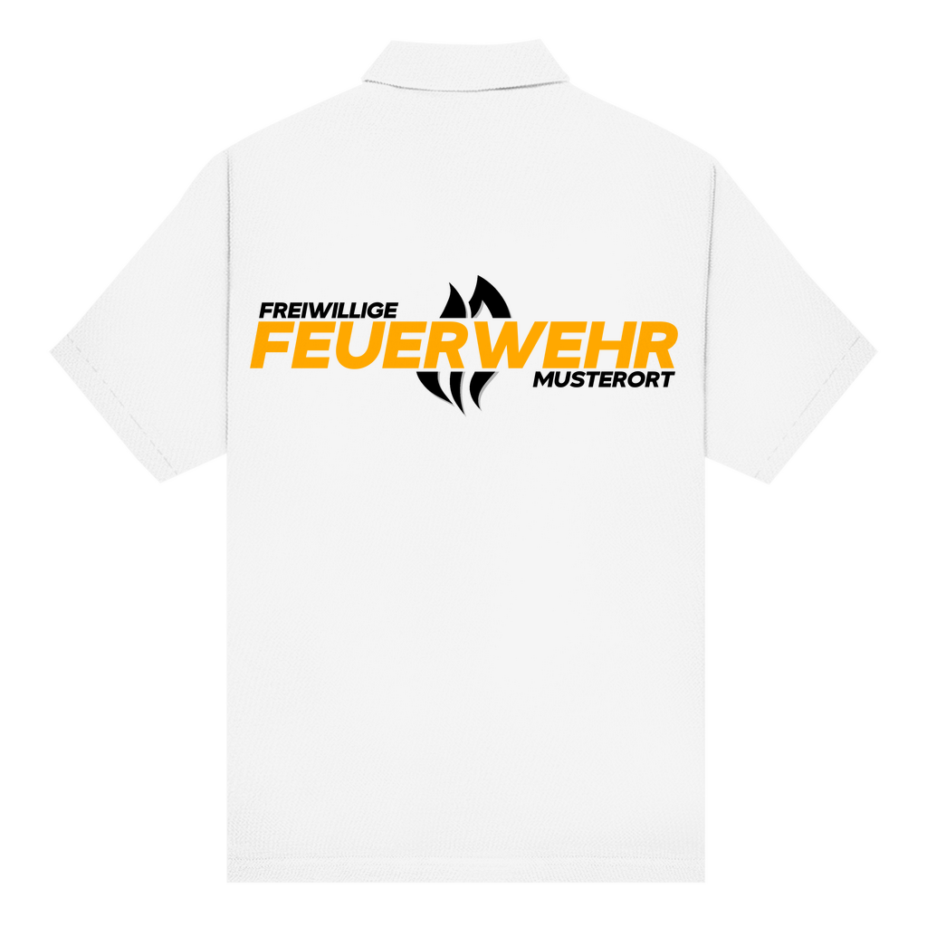 Unisex Poloshirt - Flamme Freiwillige Feuerwehr Gelb (Personalisierbar)