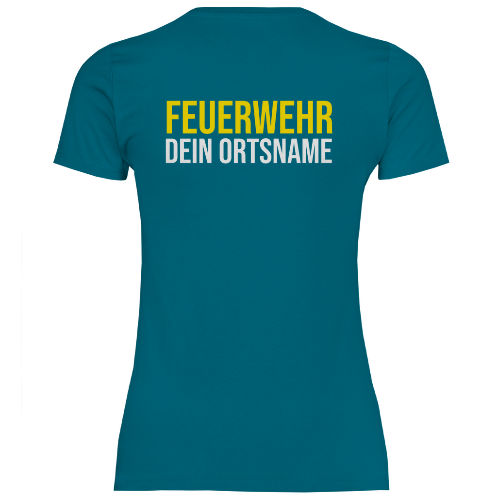 Damen T-Shirt - Feuerwehr Schriftzug (Personalisierbar)