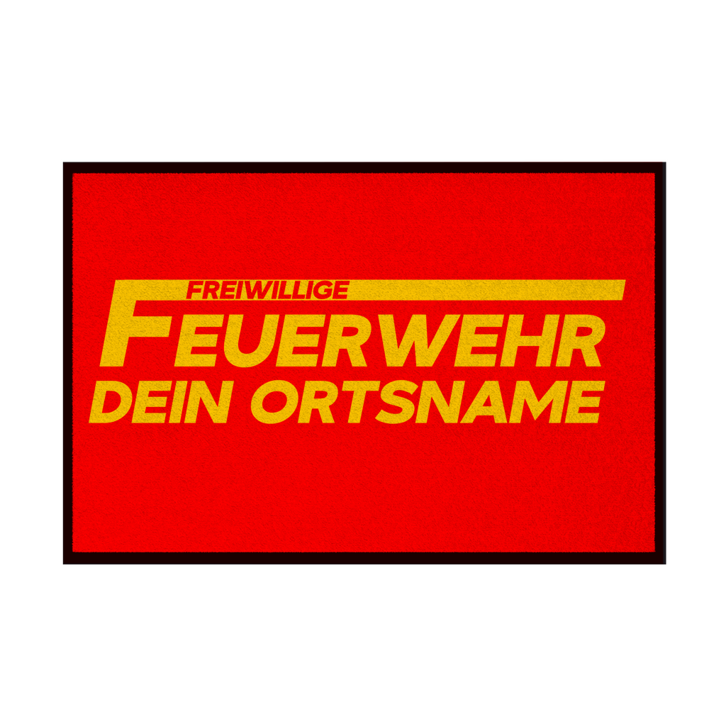 Fußmatte mit Gummirand - Freiwillige Feuerwehr Gelb (Personalisierbar)