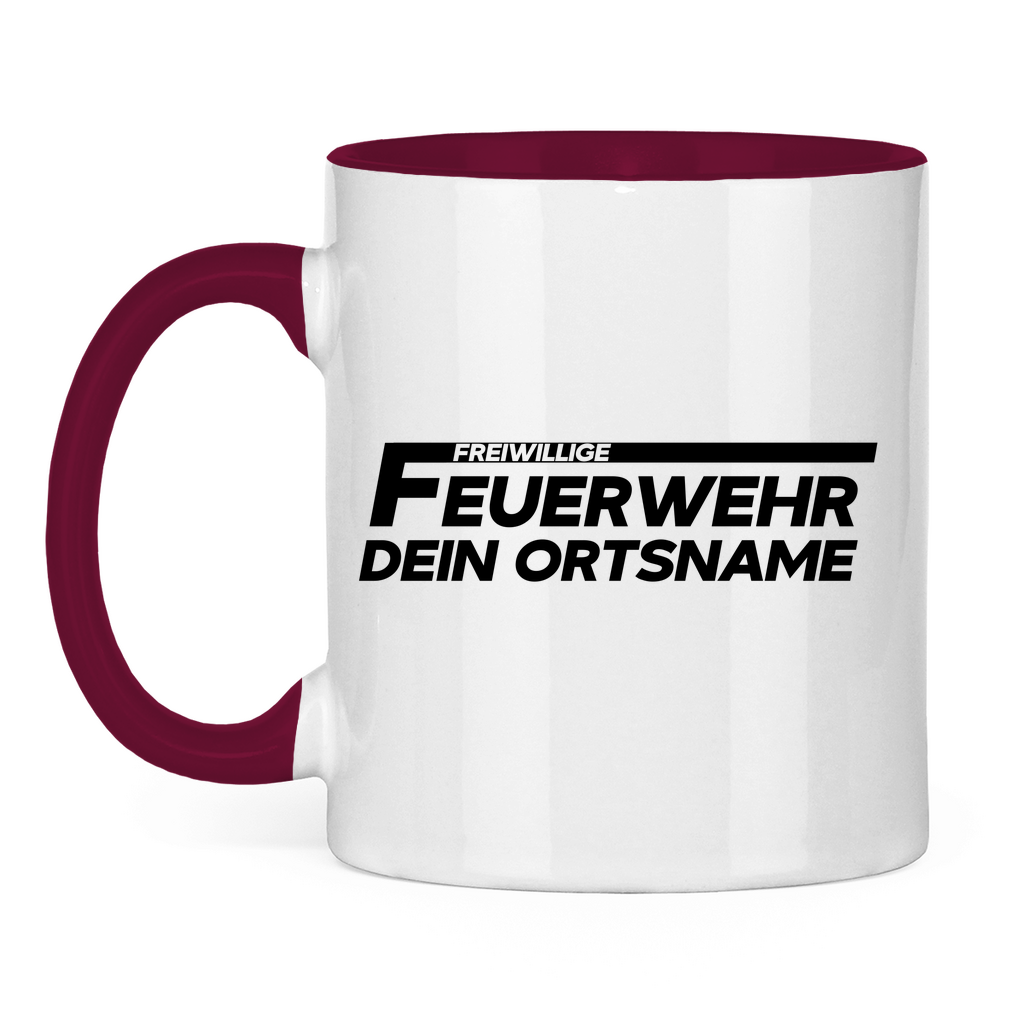Tasse zweifarbig - Freiwillige Feuerwehr (Personalisierbar)