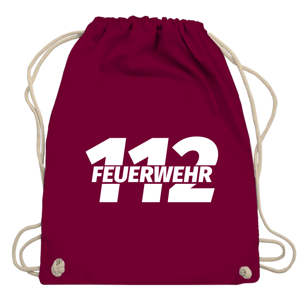 Turnbeutel - 112 Feuerwehr Weiß