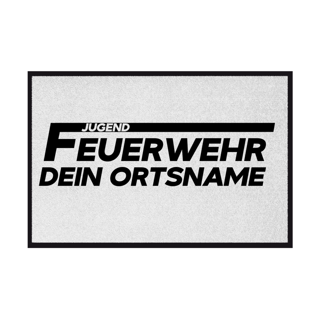 Fußmatte mit Gummirand - Jugendfeuerwehr Weiß (Personalisierbar)