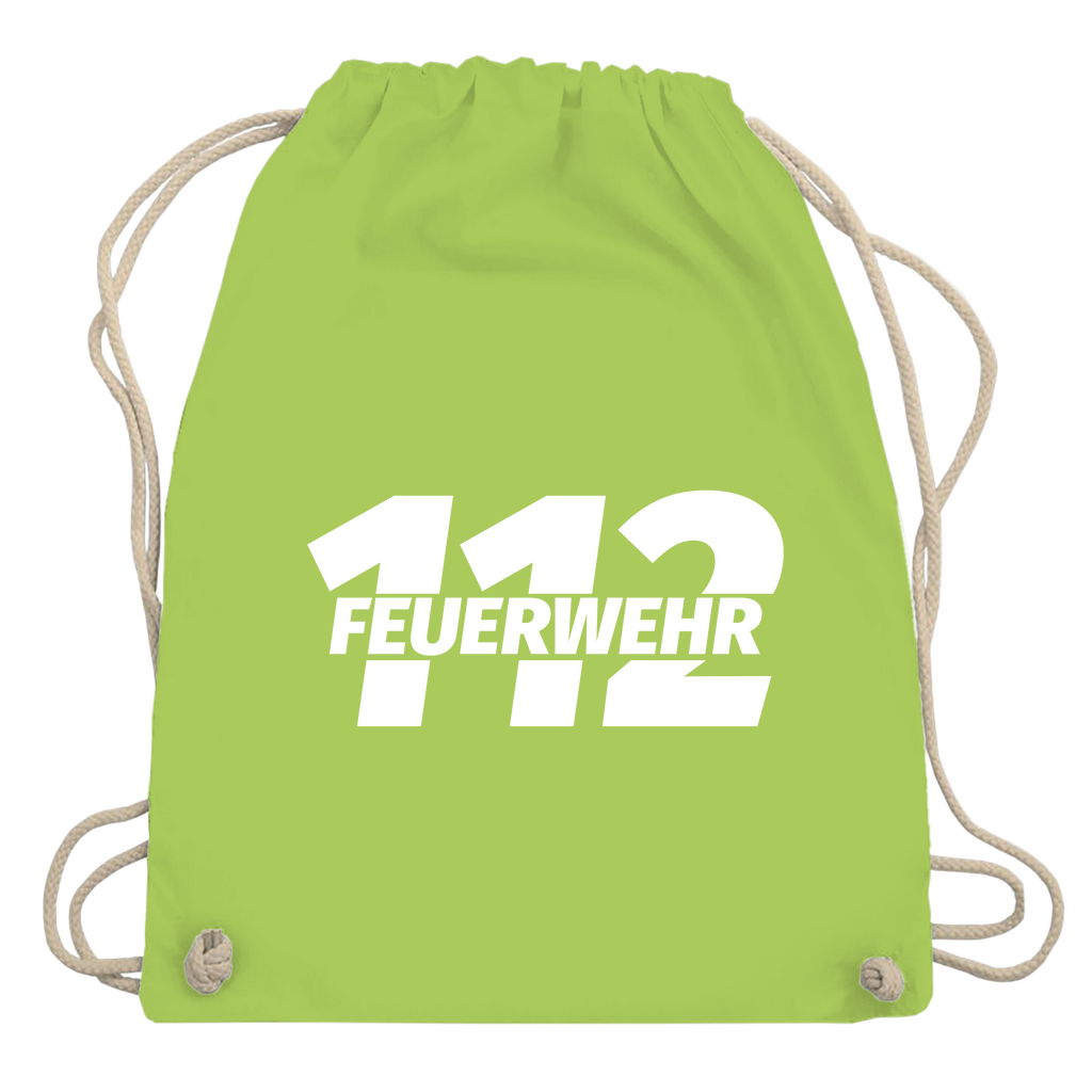 Turnbeutel - 112 Feuerwehr Weiß