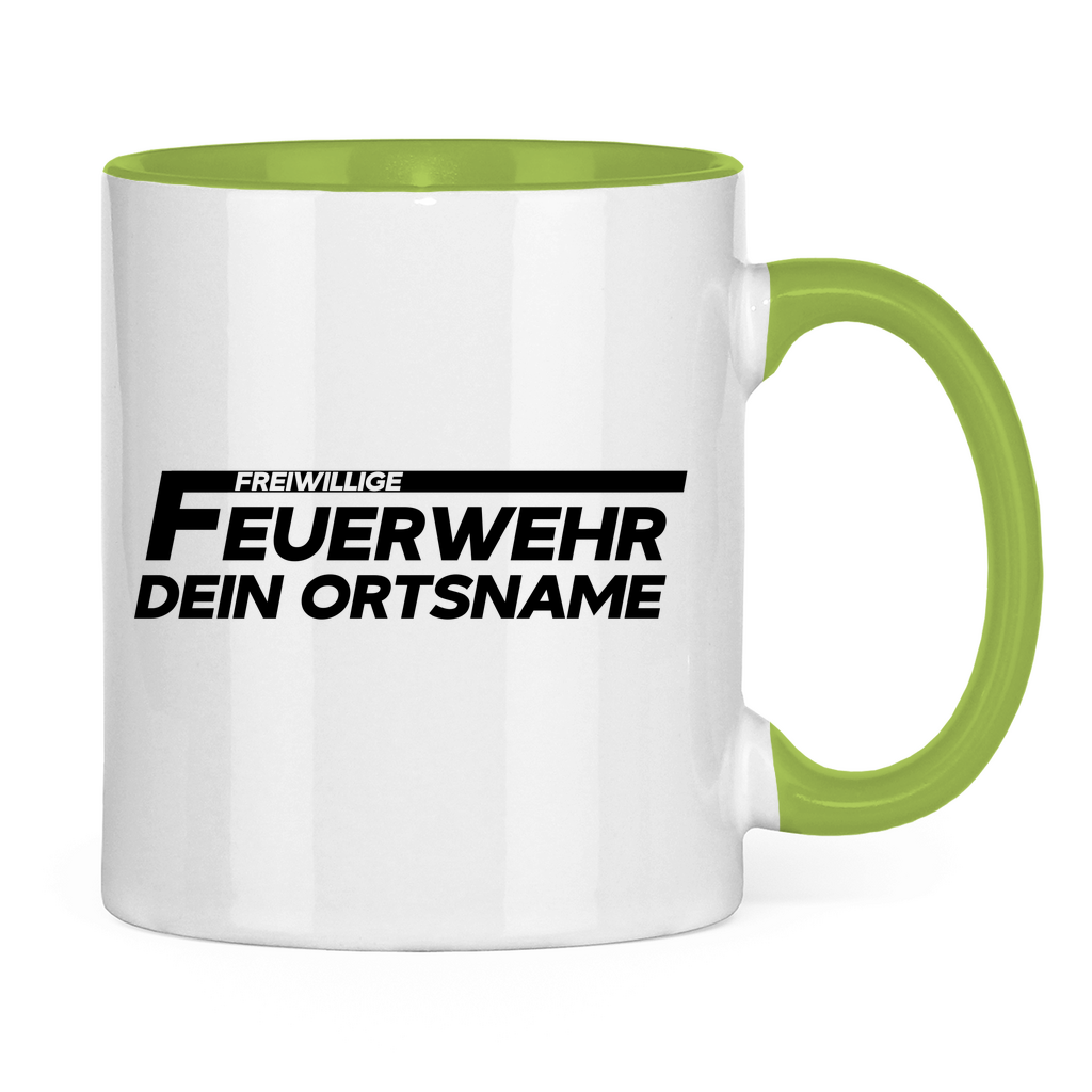 Tasse zweifarbig - Freiwillige Feuerwehr (Personalisierbar)