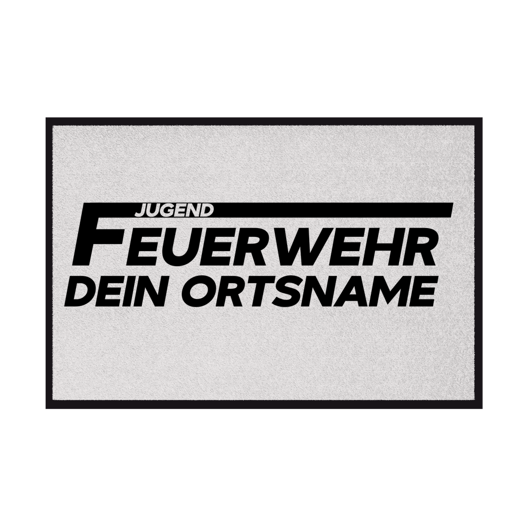 Fußmatte mit Gummirand - Jugendfeuerwehr Weiß (Personalisierbar)