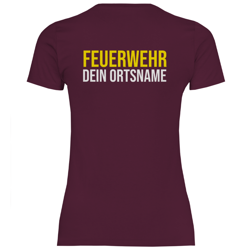 Damen T-Shirt - Feuerwehr Schriftzug (Personalisierbar)