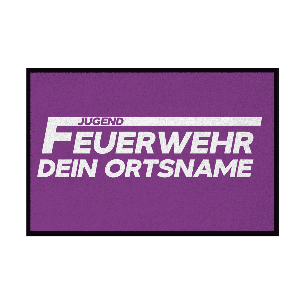 Fußmatte mit Gummirand - Jugendfeuerwehr Weiß (Personalisierbar)