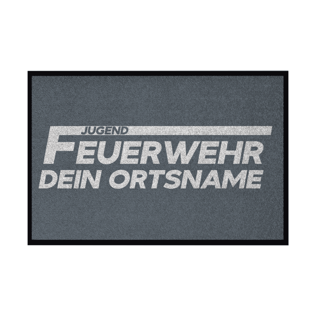Fußmatte mit Gummirand - Jugendfeuerwehr Weiß (Personalisierbar)