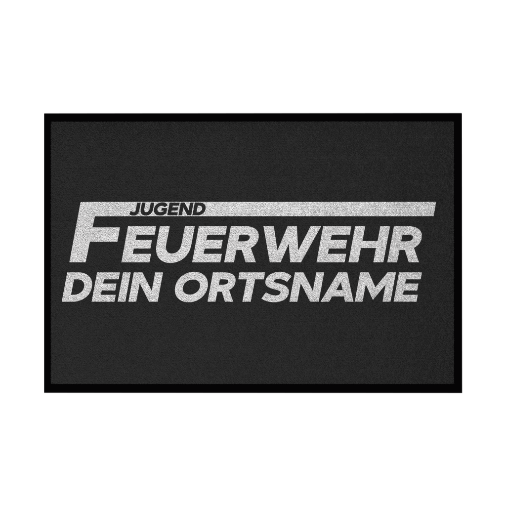 Fußmatte mit Gummirand - Jugendfeuerwehr Weiß (Personalisierbar)