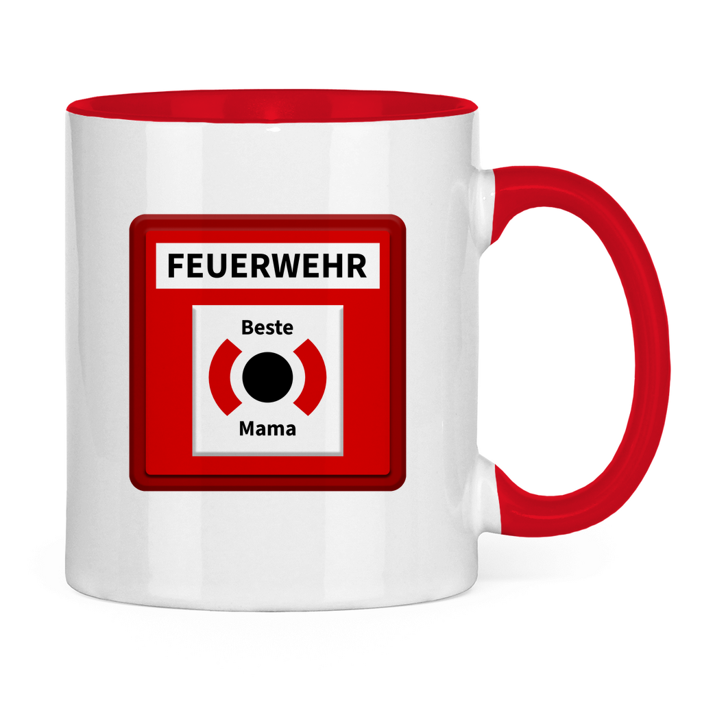 Tasse zweifarbig - Brandmelder Beste Mama