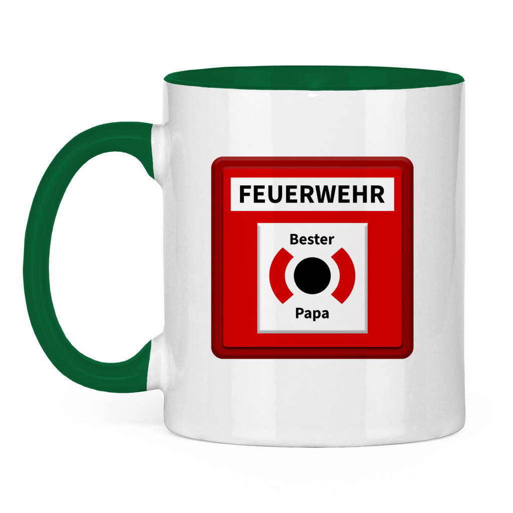 Tasse zweifarbig - Brandmelder Bester Papa