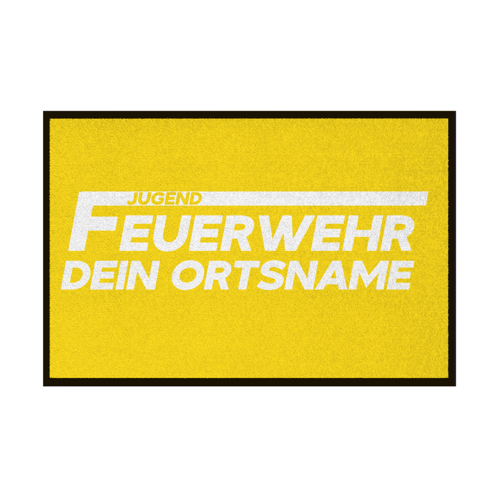 Fußmatte mit Gummirand - Jugendfeuerwehr Weiß (Personalisierbar)