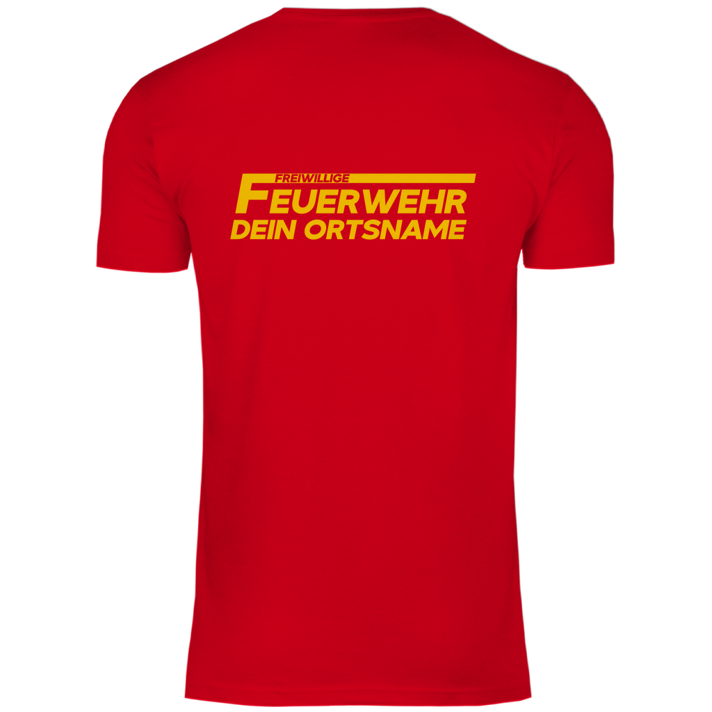 Herren T-Shirt - Freiwillige Feuerwehr Gelb (Personalisierbar)