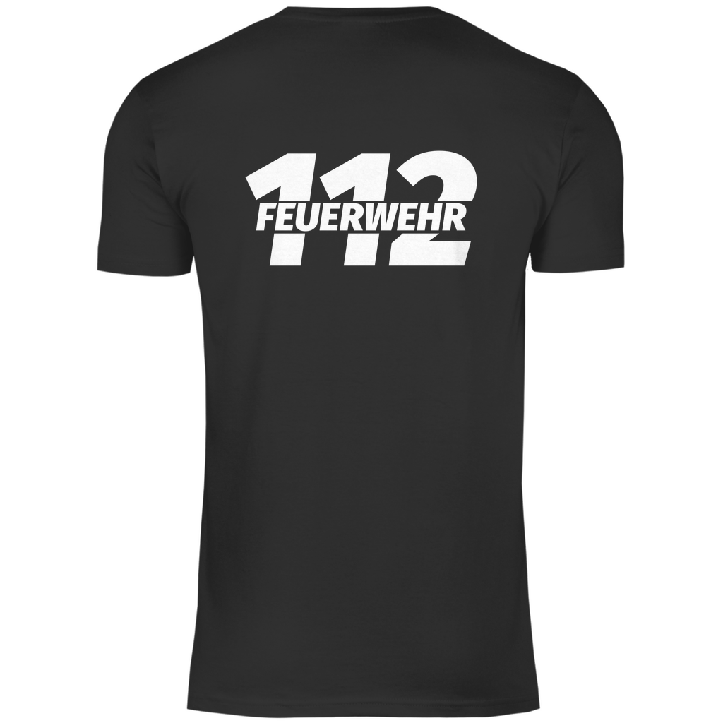 Herren T-Shirt - 112 Feuerwehr Weiß