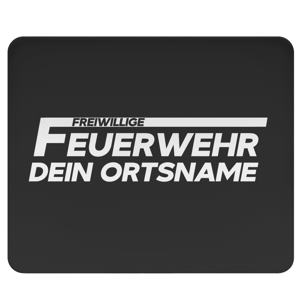 Mousepad - Freiwillige Feuerwehr Weiß/Schwarz (Personalisierbar)
