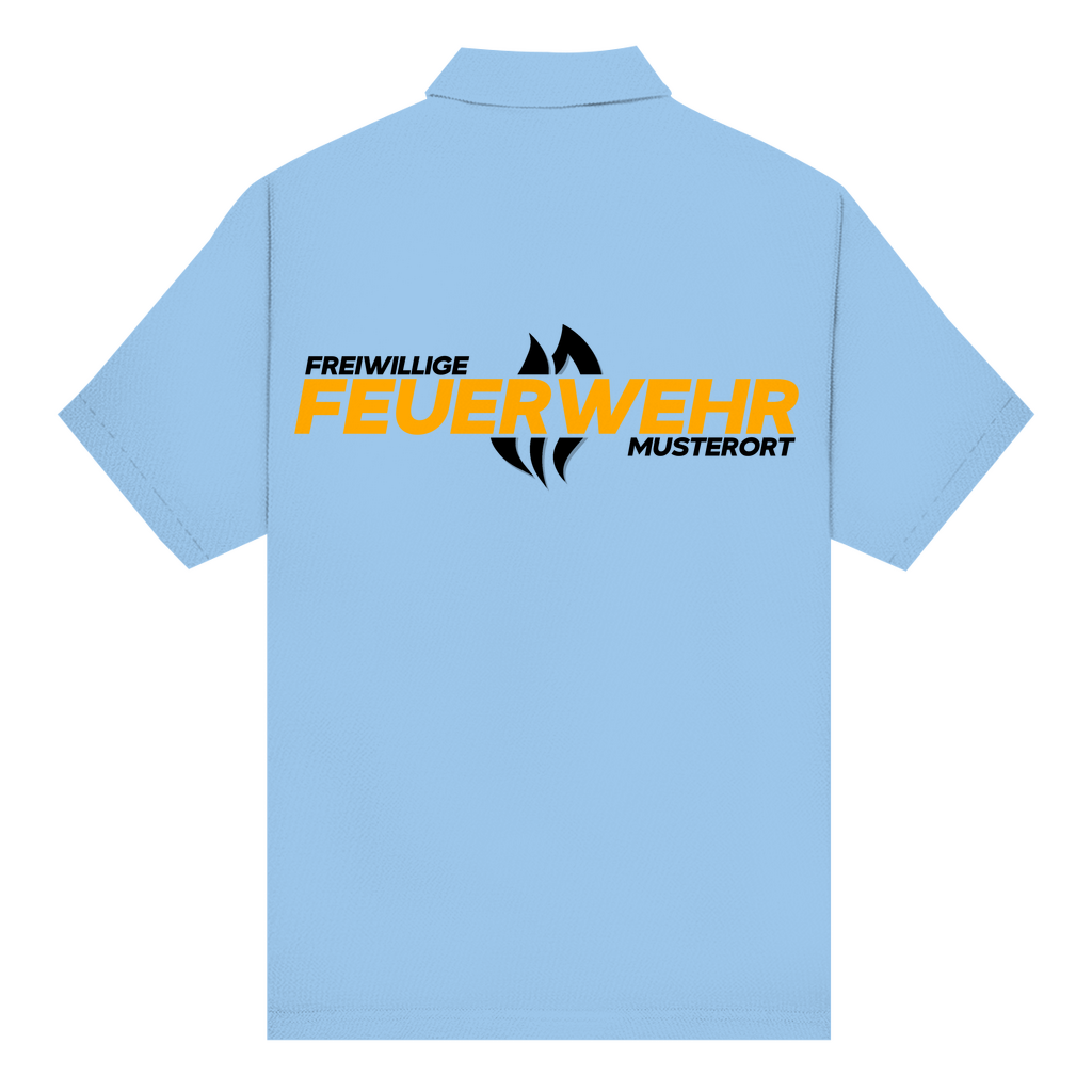 Unisex Poloshirt - Flamme Freiwillige Feuerwehr Gelb (Personalisierbar)