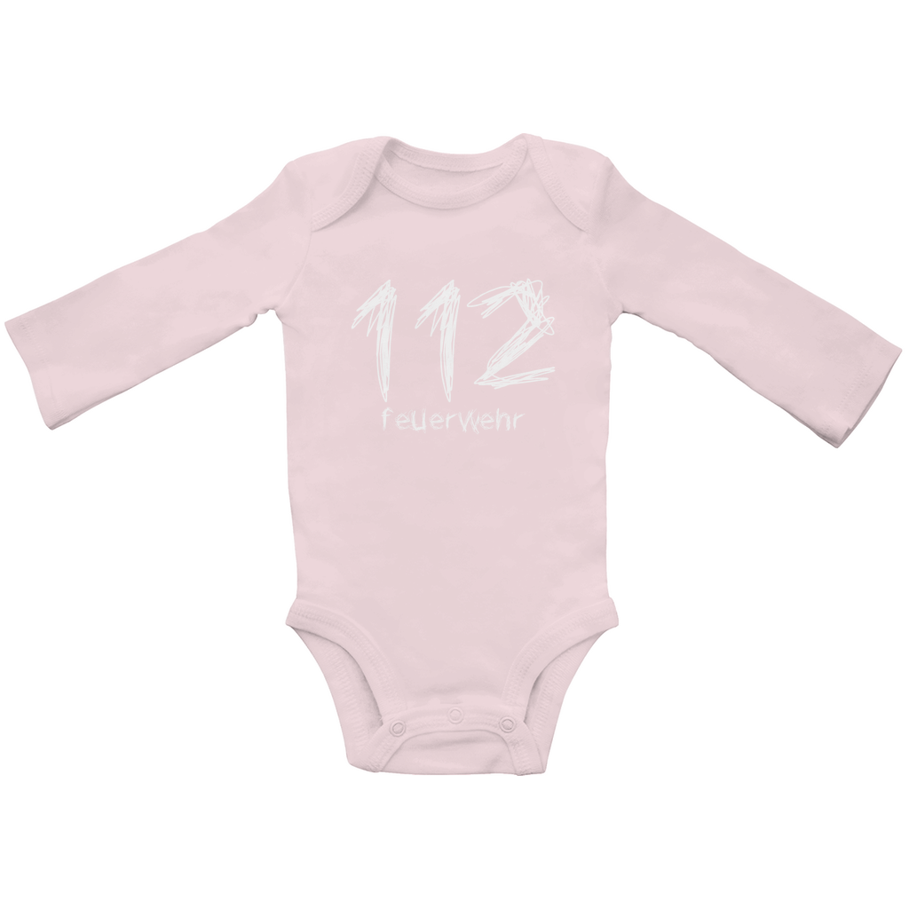 Baby Bio Bodysuite Langarm - 112 Feuerwehr Gekritzel