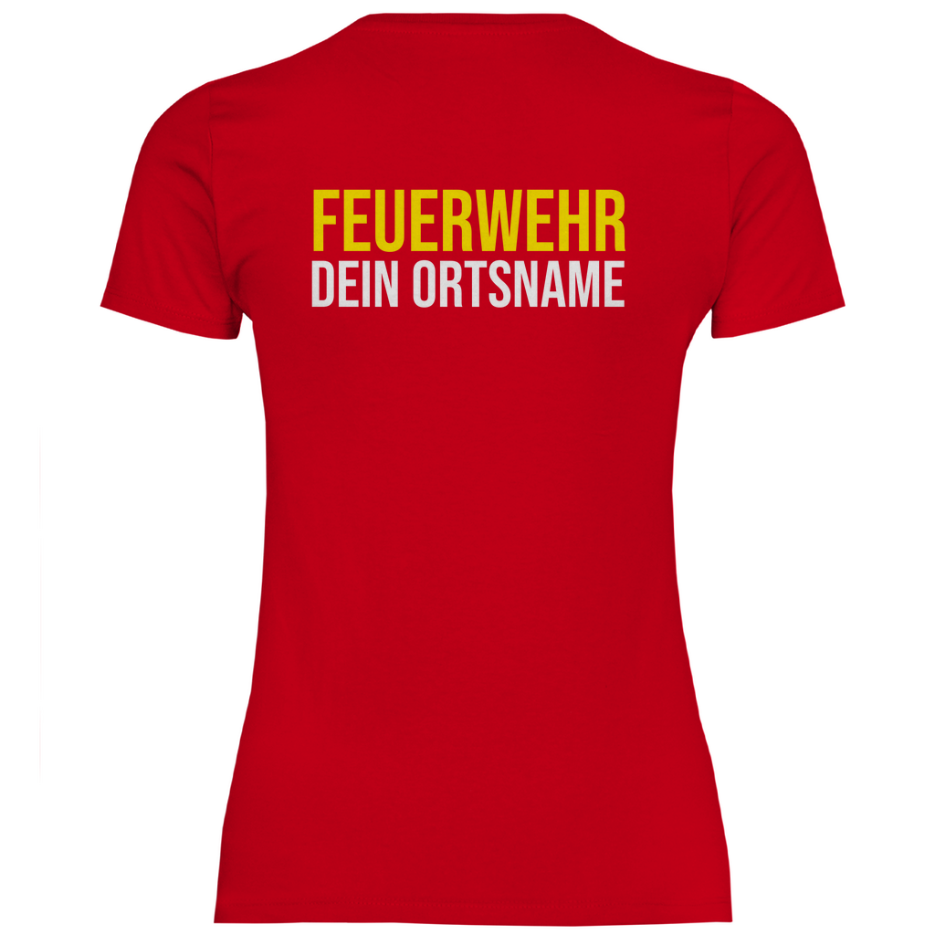 Damen T-Shirt - Feuerwehr Schriftzug (Personalisierbar)