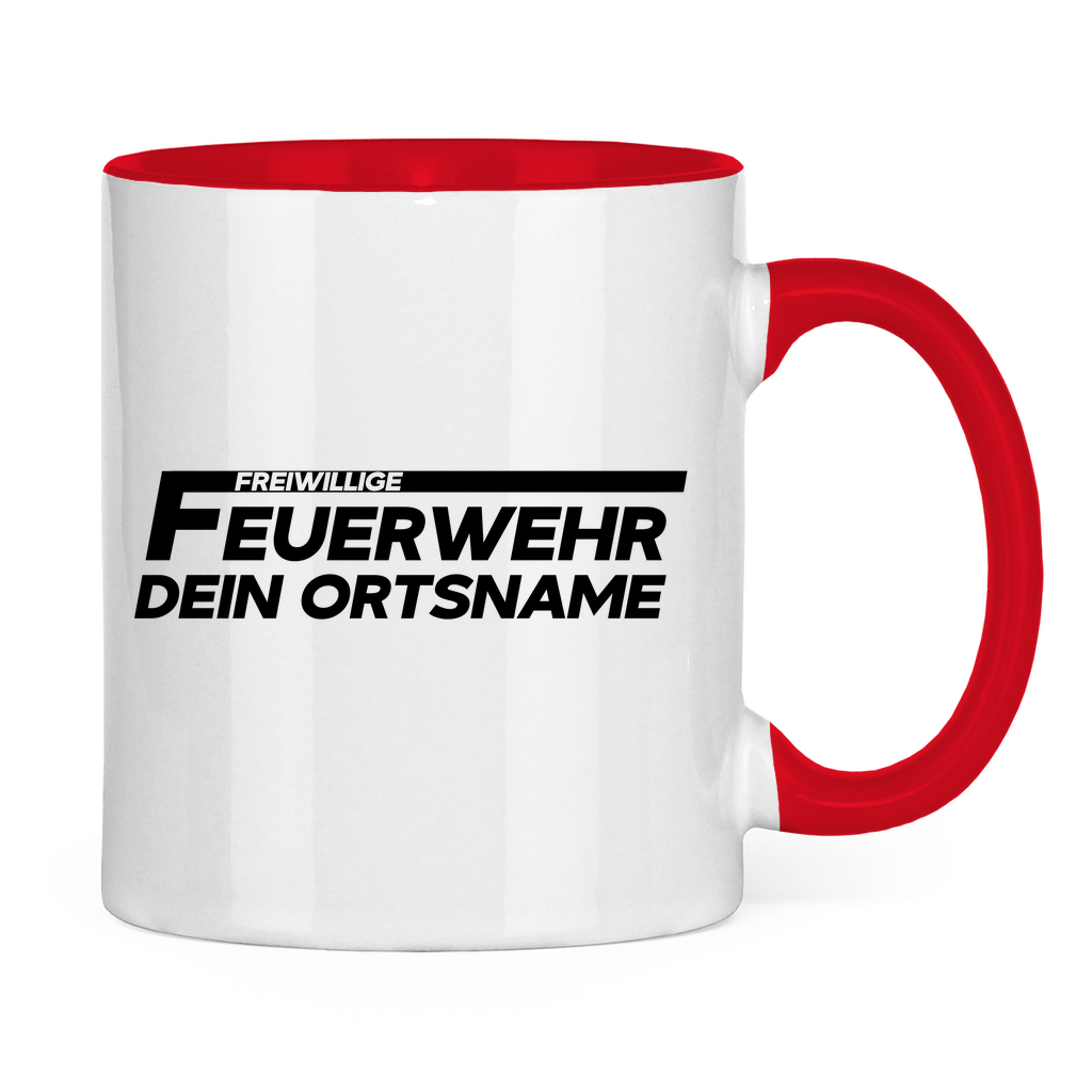 Tasse zweifarbig - Freiwillige Feuerwehr (Personalisierbar)