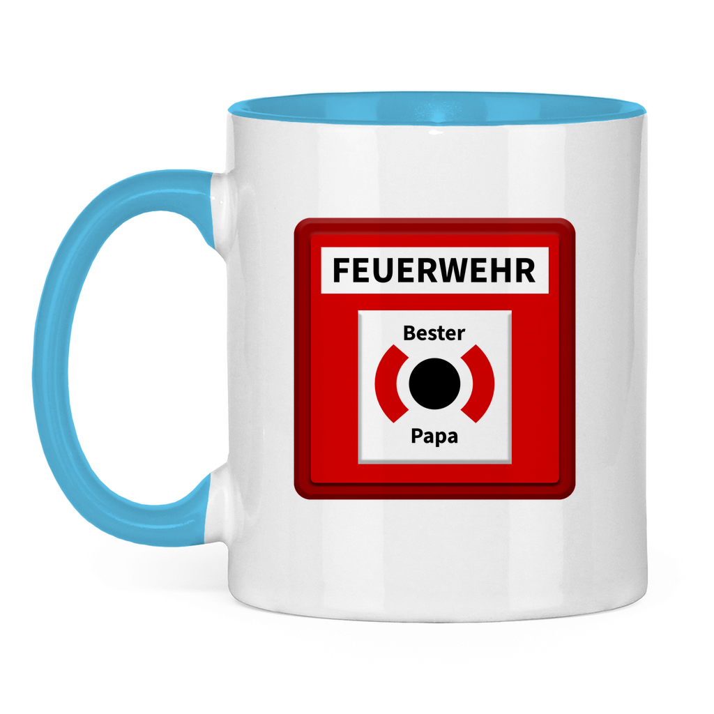 Tasse zweifarbig - Brandmelder Bester Papa