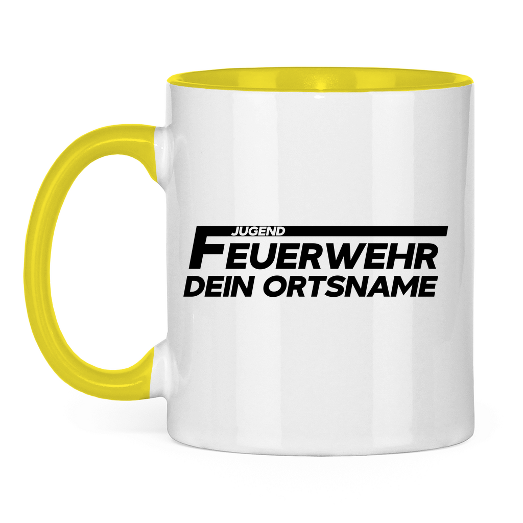 Tasse zweifarbig - Jugendfeuerwehr (Personalisierbar)