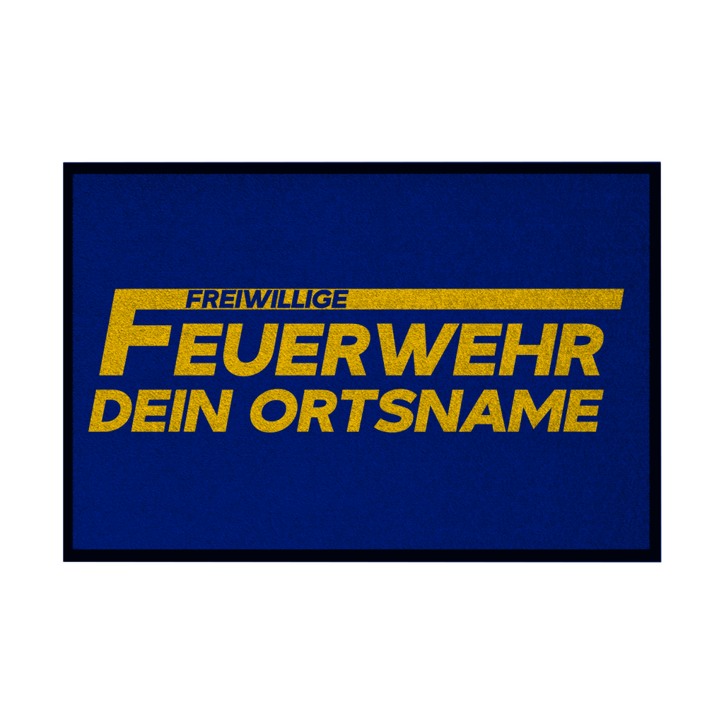 Fußmatte mit Gummirand - Freiwillige Feuerwehr Gelb (Personalisierbar)