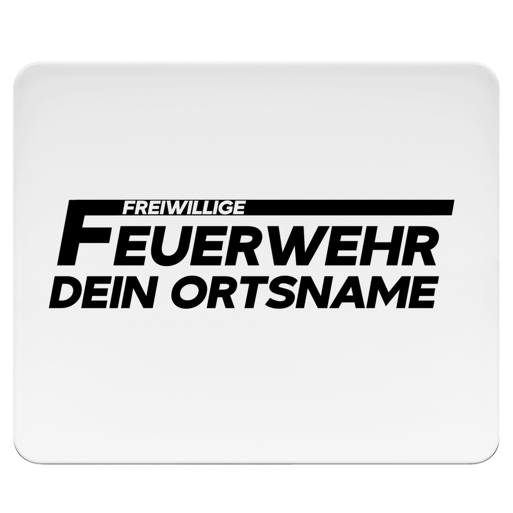 Mousepad - Freiwillige Feuerwehr Weiß/Schwarz (Personalisierbar)