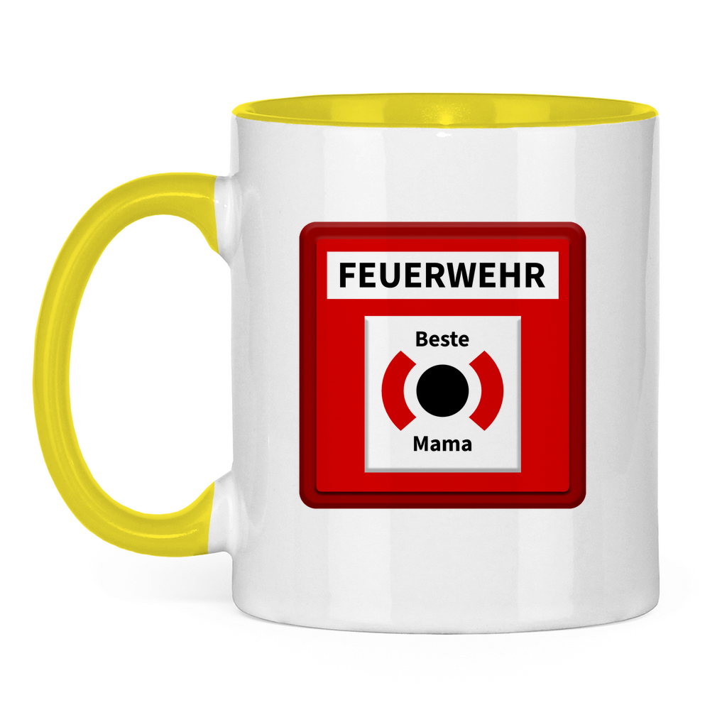 Tasse zweifarbig - Brandmelder Beste Mama