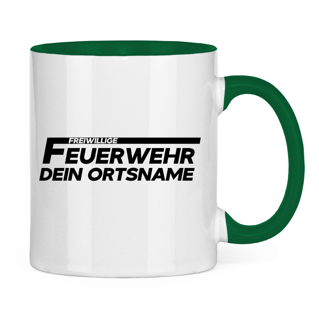 Tasse zweifarbig - Freiwillige Feuerwehr (Personalisierbar)