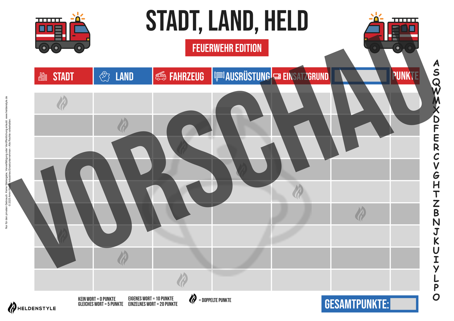 Stadt, Land, Held - Feuerwehr Edition