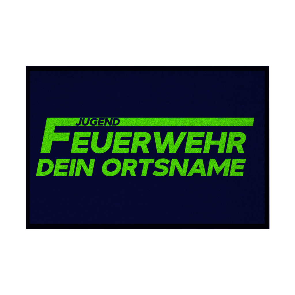Fußmatte mit Gummirand - Jugendfeuerwehr Grün (Personalisierbar)